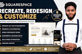 recreate, redesign, replicate website layout and functionality in squarespace