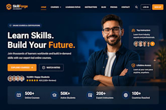 wordpress online course website design, wordpress lms website, tutor lms website