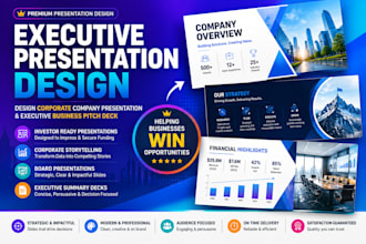 design corporate company presentation and executive business pitch deck