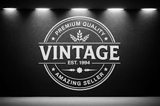 design professional vintage badge and retro logo