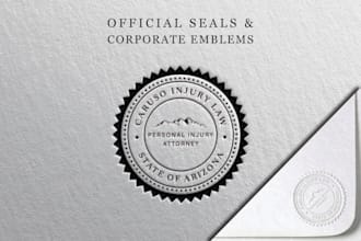 design an official law firm logo, notary stamp or corporate seal emblem