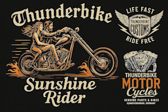 design vintage motorcycle t shirt design and retro biker artwork
