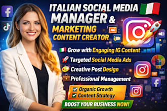 italian social media manager e gestione marketing content creator ads ig posts