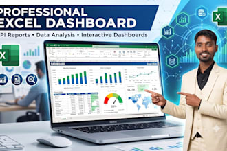 create professional excel dashboard, KPI reports and data analysis