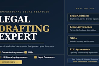 professionally draft and review legal contracts, nda, terms and conditions
