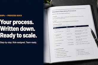 write clear sops, process documentation and operations manuals