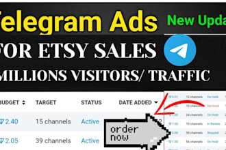 increase your etsy sales via telegram ads etsy promotion, etsy shopify promotion
