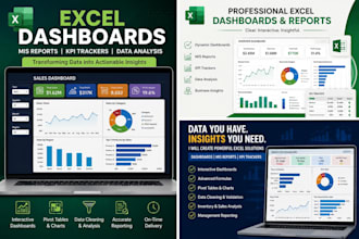create professional excel dashboards, mis reports and KPI trackers