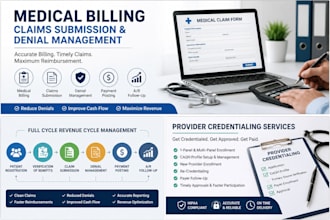 handle medical billing, claims submission, denial management, and ar follow up