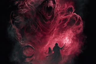 draw bloody horror illustration