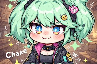 draw a custom reactive chibi pngtuber