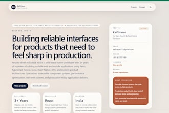 build a modern react js or next js website