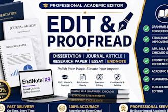 edit and profread dissertation, journal article, research essay, paper, endnote