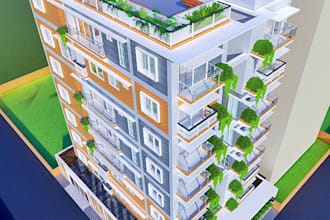 create professional building modeling and 3d visualization