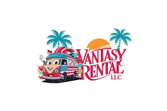 design attractive van rental company logo