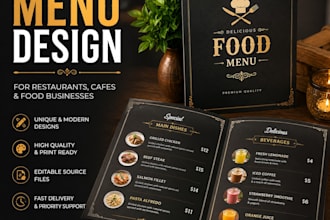 design modern professional restaurant, cafe menu designs