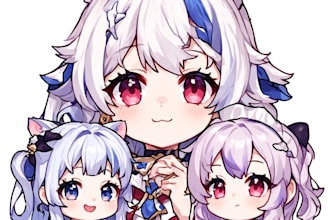 make chibi pngtuber avatar for your stream high resolution