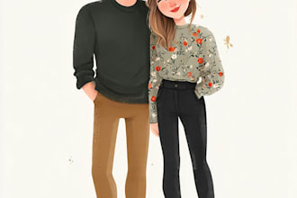 do couple portrait illustration