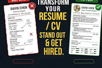 rewrite, edit and design a professional ats resume or CV