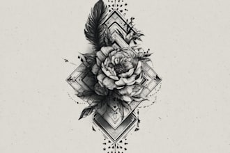 custom an abstract black tattoo design