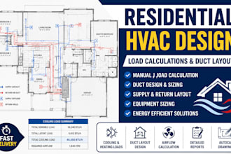 do residential hvac design and duct layout with load calculation