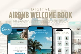 design a professional airbnb welcome book in canva