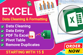 clean, format, merge, split, excel data