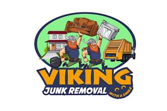 design fun idea logo for a junk removal company vikings