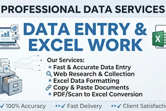 data entry, copy paste and excel work
