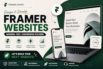 do framer website design, develop framer website as framer website design expert