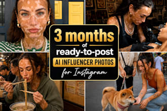 deliver a ready made ai influencer for instagram fanvue with 3 months content