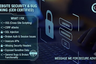 fix website bugs and security vulnerabilities like xss, csrf and sql injection