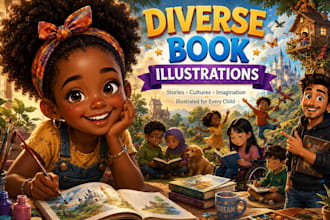 illustrate african american kids