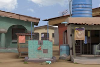 create fantastic 3d environment and props design
