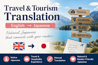 translate travel blogs and tourism content into japanese
