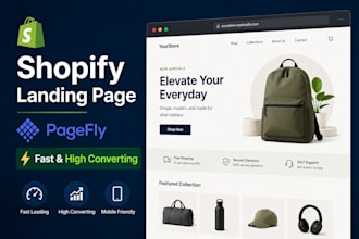 design a high converting shopify landing page using pagefly