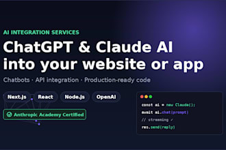 integrate chatgpt or claude ai into your website or app