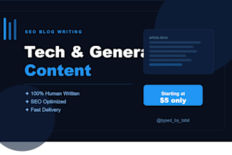 write SEO blog articles and tech content for your website