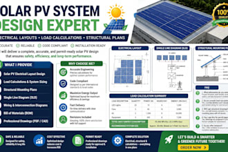 design solar pv system electrical layouts load calculations structural plans