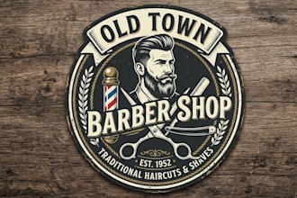 design custom barber, barbershop, spa and beauty salon logo