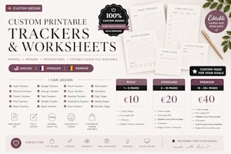 design custom printable trackers worksheets checklists