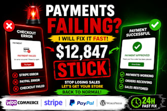 fix woocommerce payment gateway errors and checkout issues, wordpress store