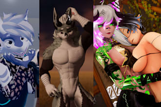 rig, custom nsfw vrchat avatar, 3d anime vtuber, vrchat furry avatar, irl model