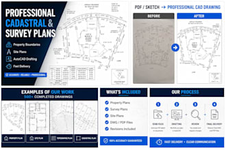 create autocad drawings, cadastral and land survey plans