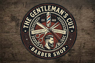 design a victorian vintage logo for a tattoo studio or barber shop