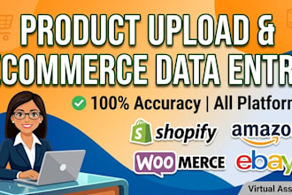 do shopify product upload and ecommerce data entry expert work