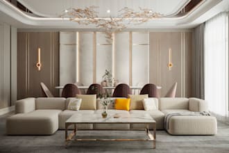 do 3d living room interior design and visualization