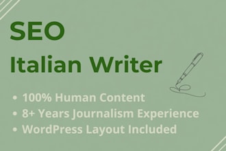 be your italian SEO writer and digital editor