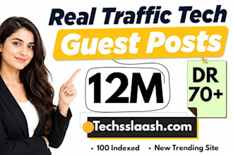 do technology guest post on high traffic website, tech guest posting service