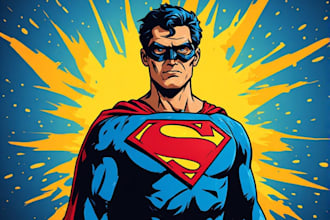 design an amazing superhero pop art